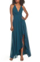 Women's Jenny Yoo Farrah Ruffle Skirt Chiffon Gown - Green