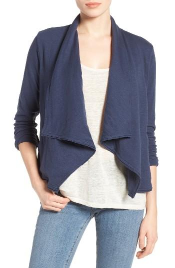 Women's Caslon Knit Drape Front Jacket - Blue