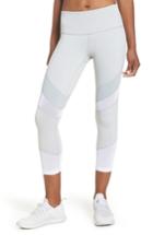 Women's Zella Live In Electric Mix Power Mesh Crop Leggings, Size - Grey