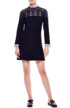 Women's Sandro Lace Overlay Mini Dress Us / 38 Fr - Blue