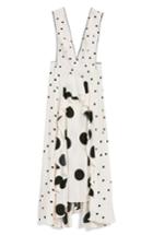 Women's Topshop Mix Spotted Pinafore Midi Dress Us (fits Like 0-2) - Ivory