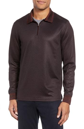 Men's Vince Camuto Slim Fit Quarter Zip Mesh Polo - Orange