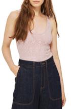 Women's Topshop Lace-up Back Bodysuit Us (fits Like 0-2) - Pink