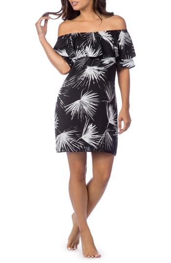 Women's La Blanca Petal Pusher Off The Shoulder Dress - Black