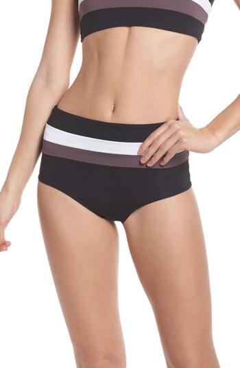 Women's L Space Portia Reversible Colorblock Bikini Bottoms - Black