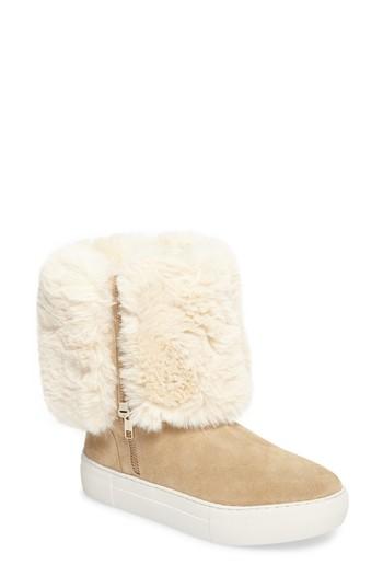 Women's Jslides Apple Faux Shearling Boot .5 M - Beige