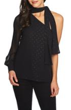 Women's 1.state Tie Neck One-shoulder Blouse - Black