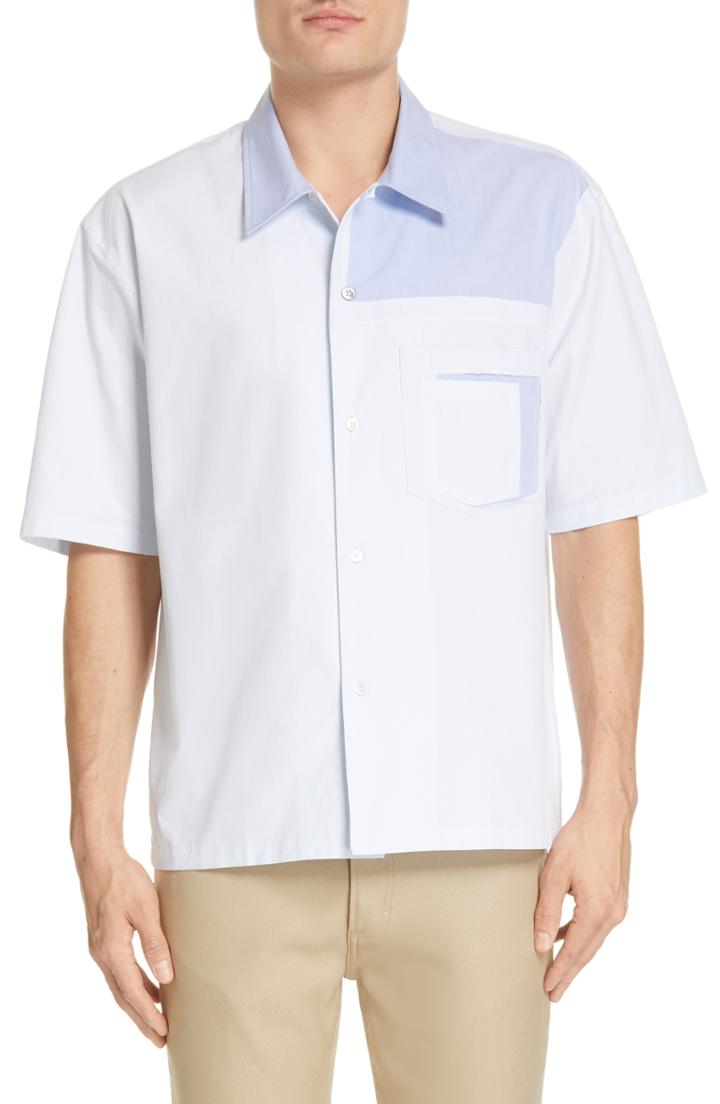 Men's Maison Margiela Colorblock Sport Shirt Eu - Blue/green