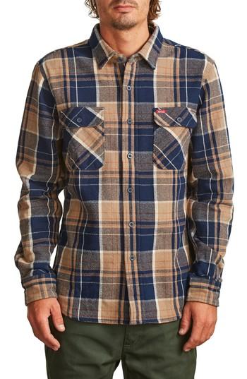 Men's Brixton X Coors Bowery Flannel Shirt - Blue