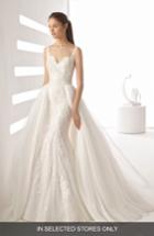 Women's Rosa Clara Agnes Tulle Overskirt Mermaid Gown, Size - Beige