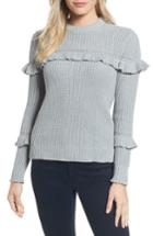 Women's Michael Michael Kors Ribbed Ruffle Sweater - Grey