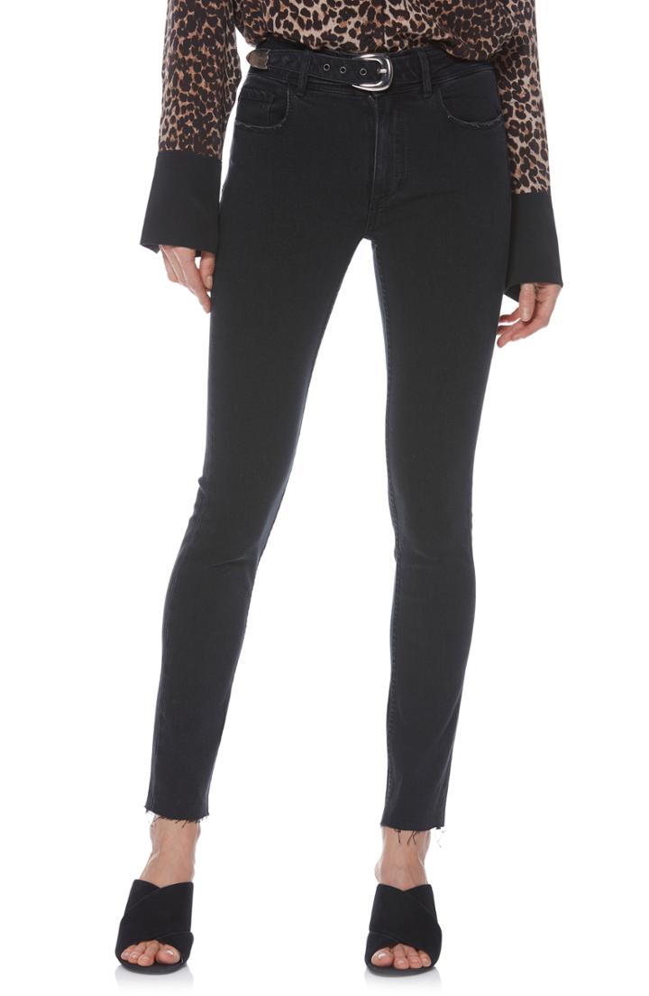 Women's Paige Hoxton Belted High Waist Ankle Peg Jeans