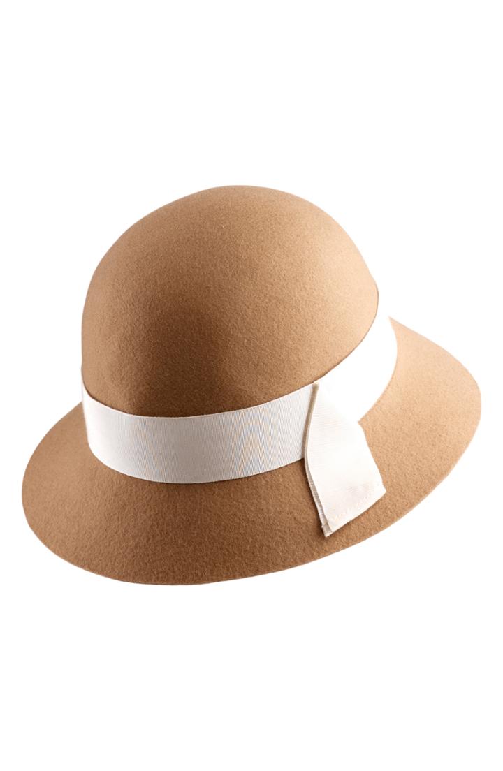 Women's Helen Kaminski Wool Cloche - Brown