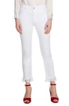 Women's Maje Panaki Fringe Straight Leg Jeans Us / 36 Fr - White