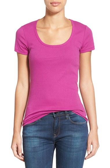 Women's Caslon Short Sleeve Scoop Neck Tee - Purple