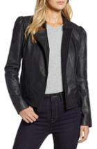 Petite Women's Halogen Leather Jacket P - Black