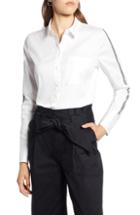 Women's Halogen Stripe Sleeve Shirt - White