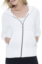 Women's James Perse Full Zip Cotton Hoodie - White