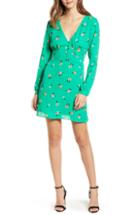 Women's Socialite Print Button Dress - Green