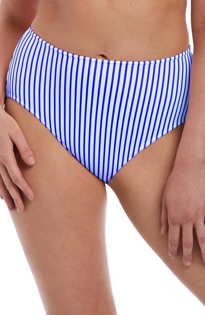 Women's Freya Totally Stripe High Waist Bikini Bottoms - Blue