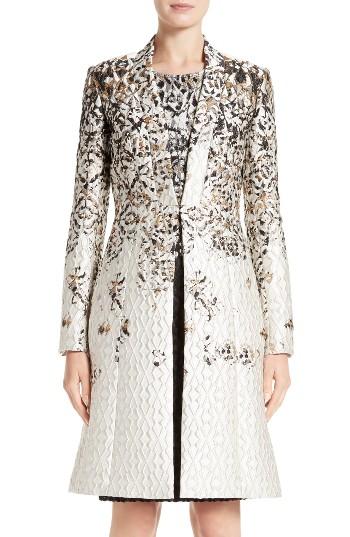 Women's St. John Collection Pixelated Metallic Jacquard Topper