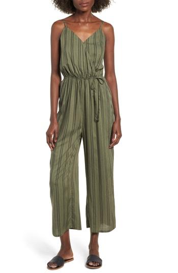 Women's Mimi Chica Surplice Crop Jumpsuit - Green