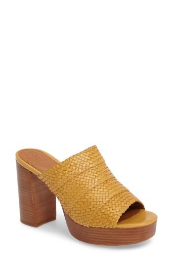 Women's Frye Katie Woven Platform Slide M - Yellow