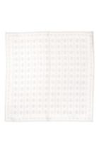 Men's Hook + Albert Filigreed Silk Pocket Square, Size - White