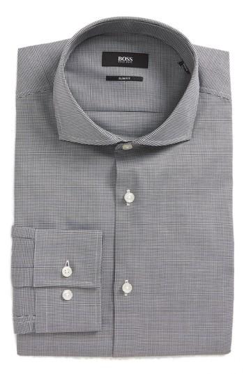 Men's Boss Jason Slim Fit Houndstooth Dress Shirt .5 - Black