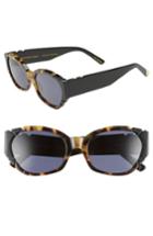 Women's Pared Diamonds & Pearls 54mm Square Cat Eye Sunglasses - Dk Tortoise/blk Lam Grey Lens