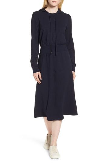 Women's Nordstrom Signature Hooded Sweatshirt Dress - Blue