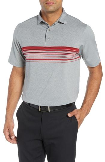 Men's Bobby Jones Xh20 Gable Stripe Jersey Polo - Grey
