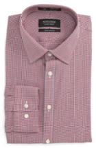 Men's Nordstrom Men's Shop Smartcare(tm) Extra Trim Fit Houndstooth Dress Shirt .5 32/33 - Red