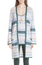 Women's St. John Collection Modern Heritage Chain Knit Cardigan, Size - Grey