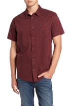 Men's Rvca Vu Woven Shirt - Burgundy