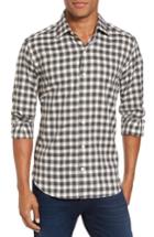 Men's Culturata Trim Fit Check Sport Shirt, Size - Grey