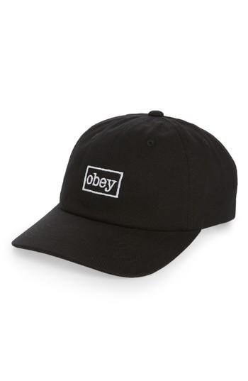 Men's Obey Outline Snapback Cap - Black