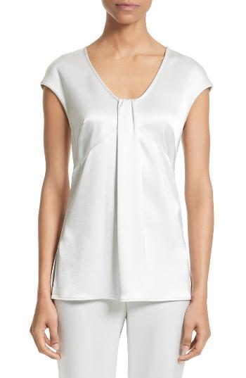 Women's St. John Collection Liquid Satin Shell - Grey