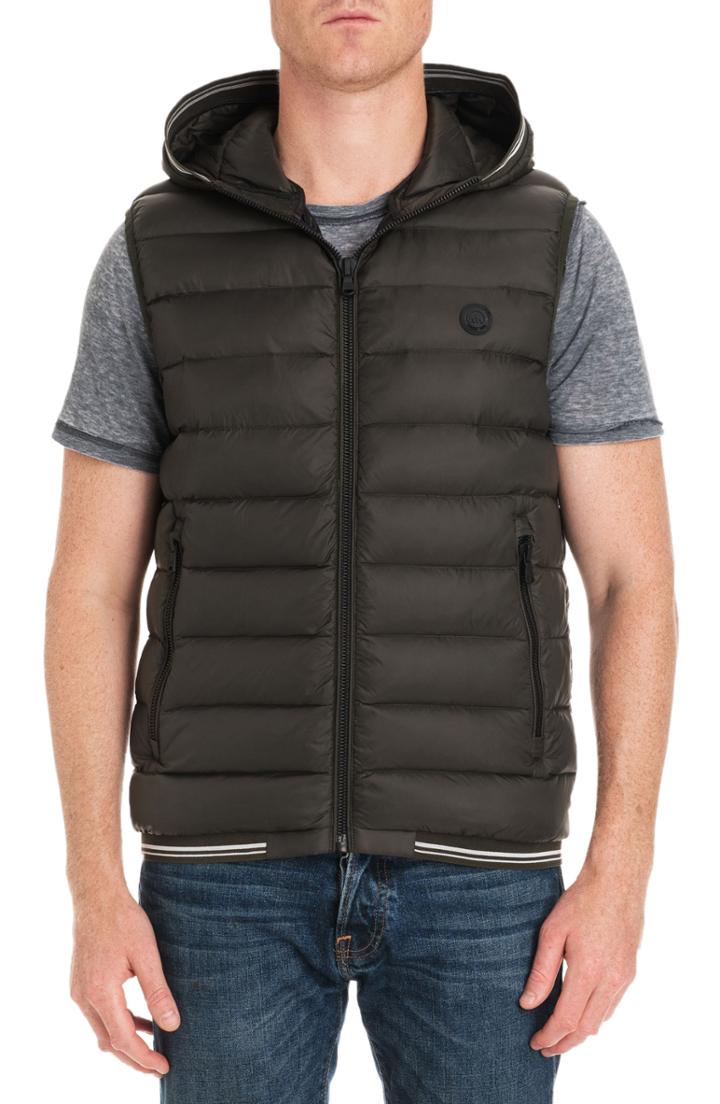 Men's Michael Kors Locke Hooded Quilted Vest - Green