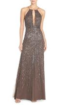Women's Adrianna Papell Beaded Mesh Fit & Flare Gown