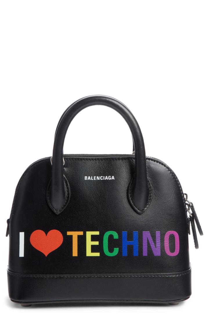 Balenciaga Extra Extra Small Ville Caflskin Satchel - Black