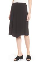 Women's Eileen Fisher Faux Wrap Jersey Skirt, Size - Black