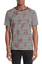 Men's The Kooples Flower Print Stripe Ringer T-shirt