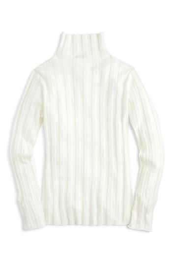 Women's J.crew 365 Stretch Ribbed Turtleneck Sweater - Ivory
