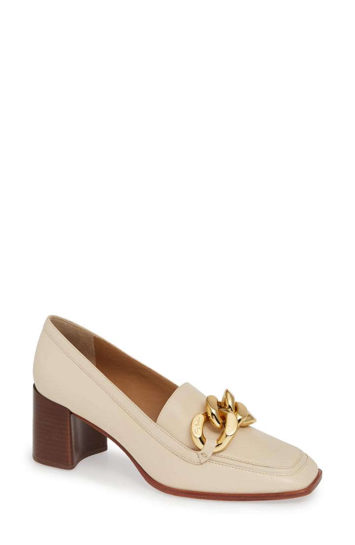 Women's Tory Burch Adrien Chain Bit Pump M - Beige