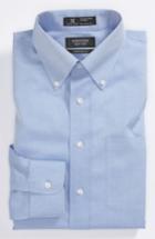 Men's Nordstrom Men's Shop Smartcare(tm) Traditional Fit Pinpoint Dress Shirt 33 - Blue