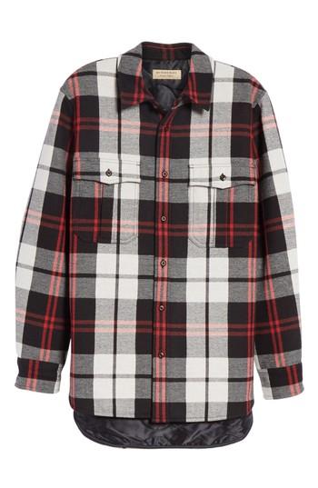 Men's Burberry Polesworth Plaid Flannel Shirt - Black