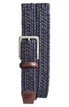 Men's Torino Belts Woven & Leather Belt - Navy/ Brown