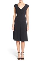 Women's Nic+zoe Matte Jersey Faux Wrap Fit & Flare Dress - Black