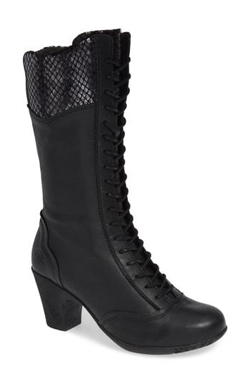 Women's Cloud Janna Tall Snake Textured Bootie Us / 35eu - Black